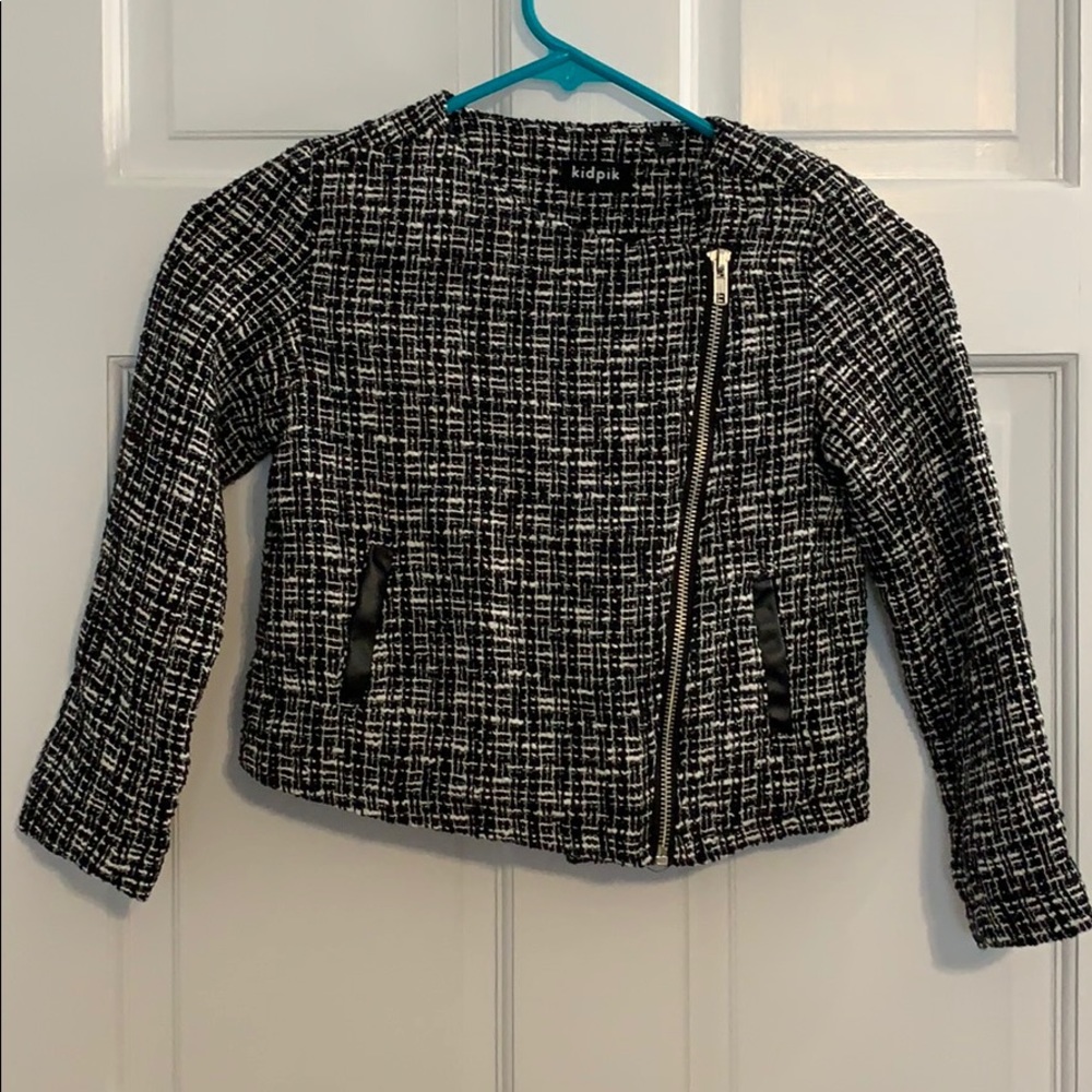 Black and white girls zip up jacket